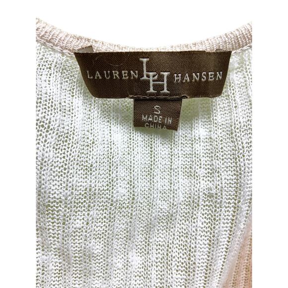 Lauren Hansen Sleeveless Linen Tank Top Low Neckline Size S - Picture 3 of 7